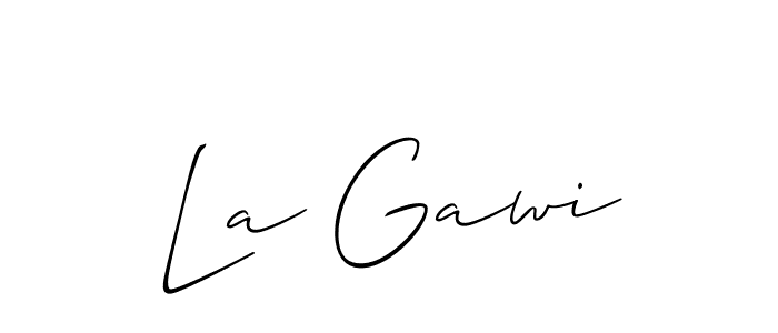 You can use this online signature creator to create a handwritten signature for the name La Gawi. This is the best online autograph maker. La Gawi signature style 2 images and pictures png