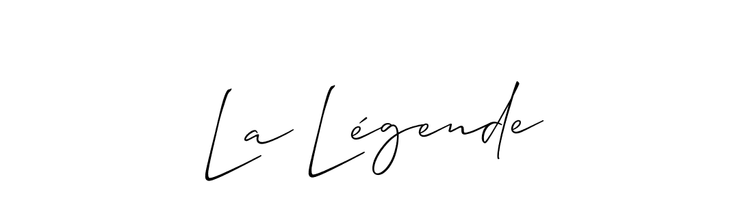 Make a short La Légende signature style. Manage your documents anywhere anytime using Allison_Script. Create and add eSignatures, submit forms, share and send files easily. La Légende signature style 2 images and pictures png