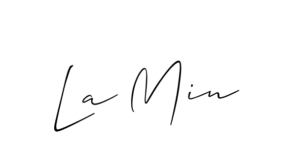 La Min stylish signature style. Best Handwritten Sign (Allison_Script) for my name. Handwritten Signature Collection Ideas for my name La Min. La Min signature style 2 images and pictures png