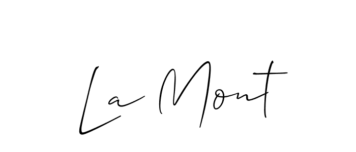 La Mont stylish signature style. Best Handwritten Sign (Allison_Script) for my name. Handwritten Signature Collection Ideas for my name La Mont. La Mont signature style 2 images and pictures png