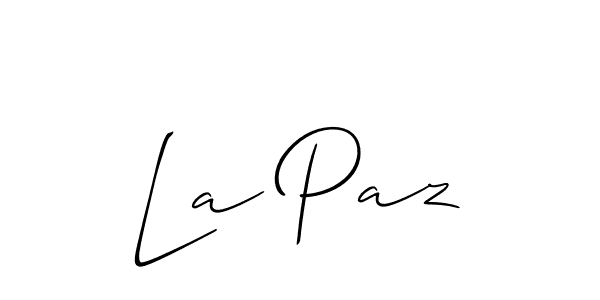 Also we have La Paz name is the best signature style. Create professional handwritten signature collection using Allison_Script autograph style. La Paz signature style 2 images and pictures png