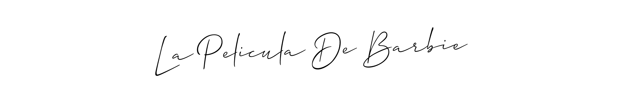 How to make La Pelicula De Barbie signature? Allison_Script is a professional autograph style. Create handwritten signature for La Pelicula De Barbie name. La Pelicula De Barbie signature style 2 images and pictures png