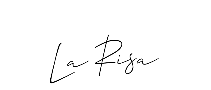 Also You can easily find your signature by using the search form. We will create La Risa name handwritten signature images for you free of cost using Allison_Script sign style. La Risa signature style 2 images and pictures png