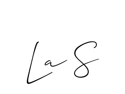 You can use this online signature creator to create a handwritten signature for the name La S. This is the best online autograph maker. La S signature style 2 images and pictures png