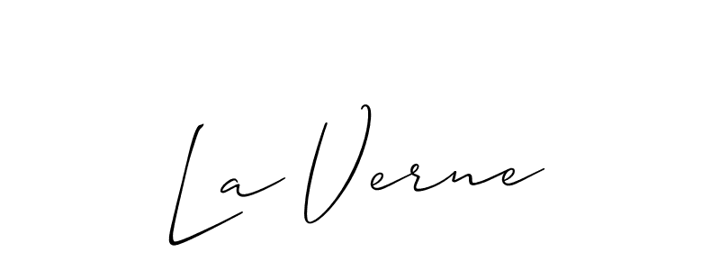 The best way (Allison_Script) to make a short signature is to pick only two or three words in your name. The name La Verne include a total of six letters. For converting this name. La Verne signature style 2 images and pictures png