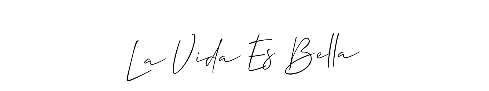 if you are searching for the best signature style for your name La Vida Es Bella. so please give up your signature search. here we have designed multiple signature styles  using Allison_Script. La Vida Es Bella signature style 2 images and pictures png