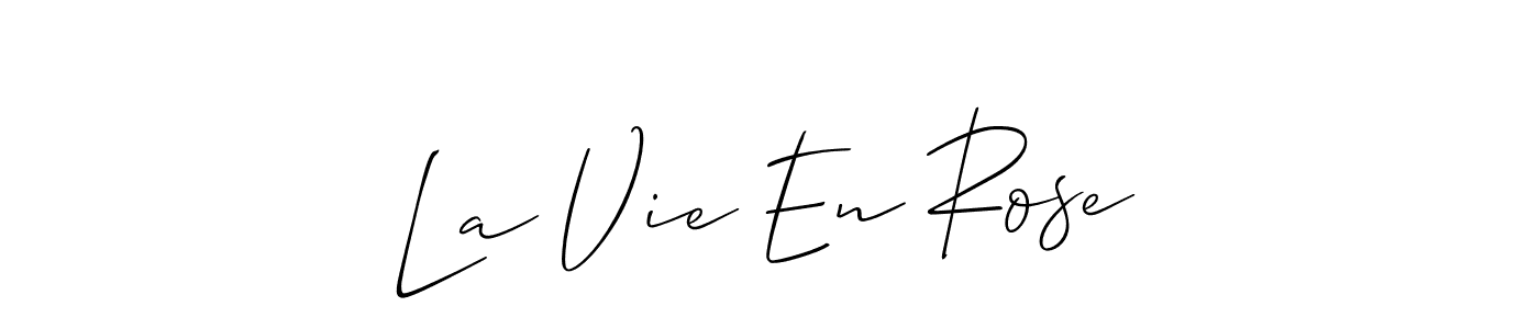 How to make La Vie En Rose name signature. Use Allison_Script style for creating short signs online. This is the latest handwritten sign. La Vie En Rose signature style 2 images and pictures png