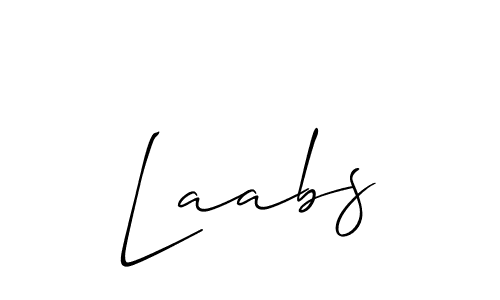 Use a signature maker to create a handwritten signature online. With this signature software, you can design (Allison_Script) your own signature for name Laabs. Laabs signature style 2 images and pictures png