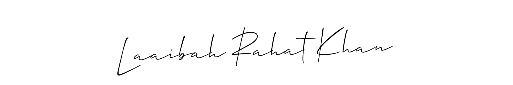 Also You can easily find your signature by using the search form. We will create Laaibah Rahat Khan name handwritten signature images for you free of cost using Allison_Script sign style. Laaibah Rahat Khan signature style 2 images and pictures png