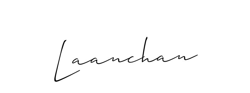 The best way (Allison_Script) to make a short signature is to pick only two or three words in your name. The name Laanchan include a total of six letters. For converting this name. Laanchan signature style 2 images and pictures png