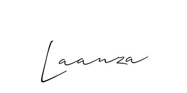 Use a signature maker to create a handwritten signature online. With this signature software, you can design (Allison_Script) your own signature for name Laanza. Laanza signature style 2 images and pictures png
