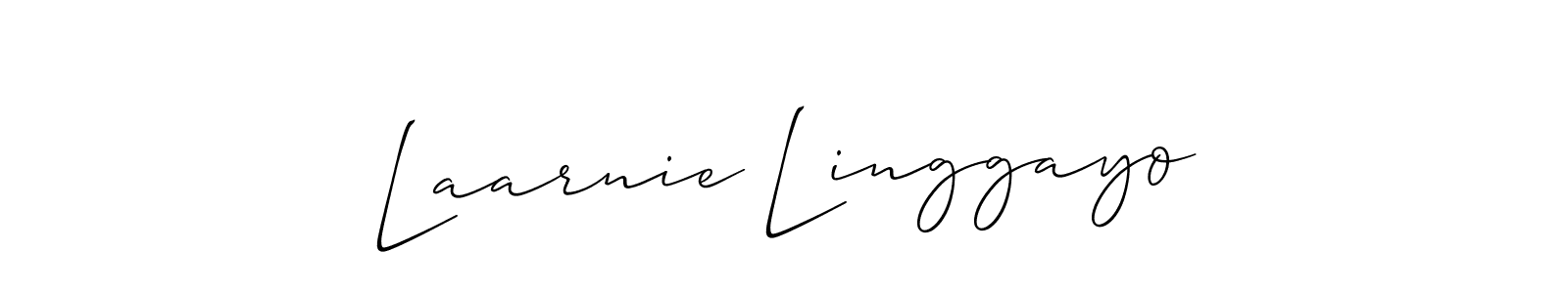 if you are searching for the best signature style for your name Laarnie Linggayo. so please give up your signature search. here we have designed multiple signature styles  using Allison_Script. Laarnie Linggayo signature style 2 images and pictures png