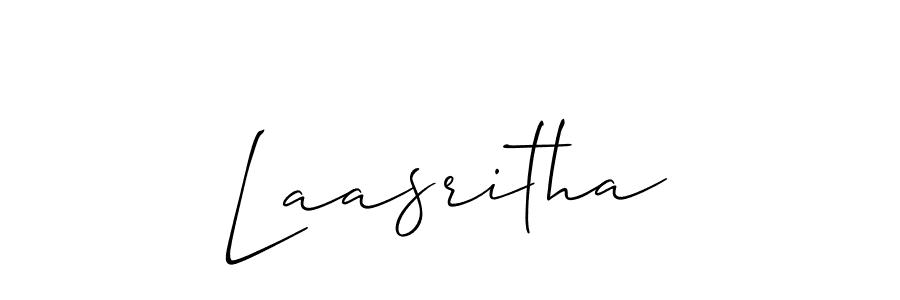 Create a beautiful signature design for name Laasritha. With this signature (Allison_Script) fonts, you can make a handwritten signature for free. Laasritha signature style 2 images and pictures png