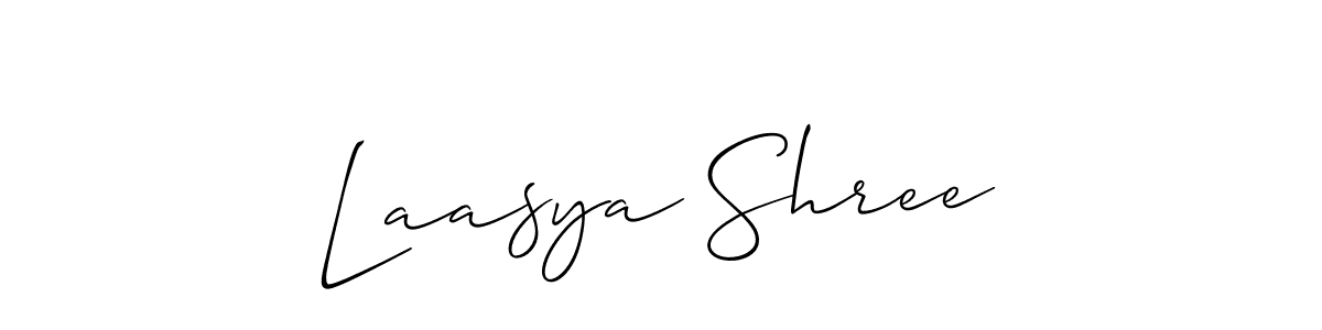 Create a beautiful signature design for name Laasya Shree. With this signature (Allison_Script) fonts, you can make a handwritten signature for free. Laasya Shree signature style 2 images and pictures png