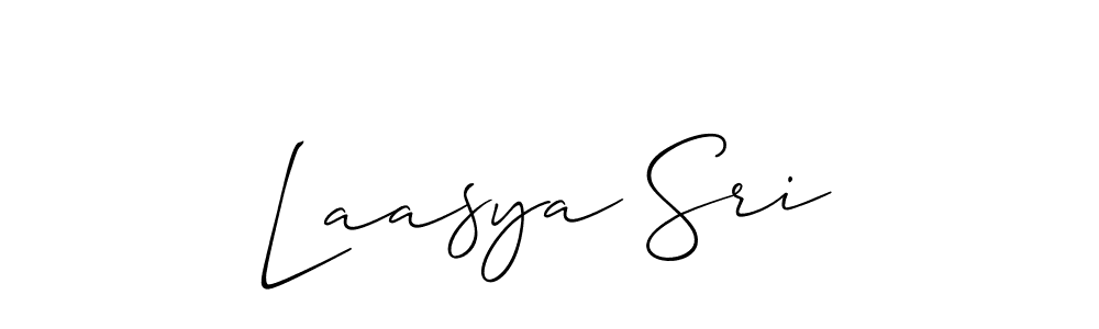 How to make Laasya Sri name signature. Use Allison_Script style for creating short signs online. This is the latest handwritten sign. Laasya Sri signature style 2 images and pictures png