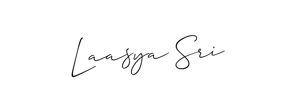 How to make Laasya Sri name signature. Use Allison_Script style for creating short signs online. This is the latest handwritten sign. Laasya Sri signature style 2 images and pictures png