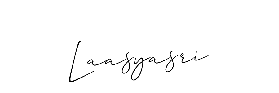 The best way (Allison_Script) to make a short signature is to pick only two or three words in your name. The name Laasyasri include a total of six letters. For converting this name. Laasyasri signature style 2 images and pictures png