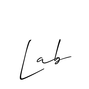 Design your own signature with our free online signature maker. With this signature software, you can create a handwritten (Allison_Script) signature for name Lab. Lab signature style 2 images and pictures png