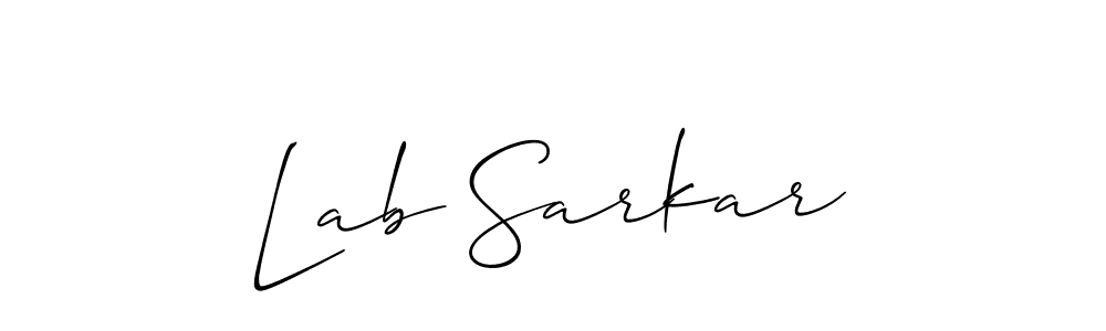 How to Draw Lab Sarkar signature style? Allison_Script is a latest design signature styles for name Lab Sarkar. Lab Sarkar signature style 2 images and pictures png