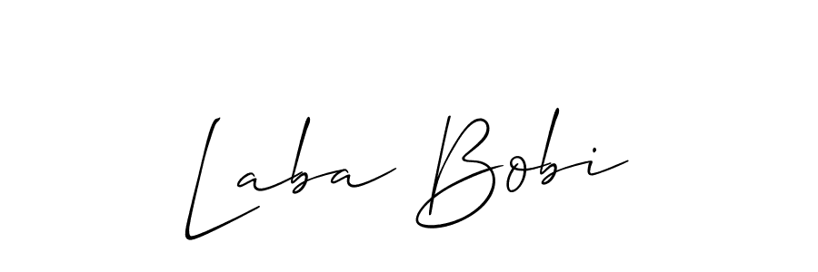 Allison_Script is a professional signature style that is perfect for those who want to add a touch of class to their signature. It is also a great choice for those who want to make their signature more unique. Get Laba Bobi name to fancy signature for free. Laba Bobi signature style 2 images and pictures png