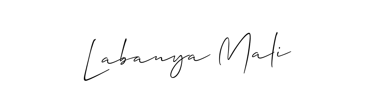 Allison_Script is a professional signature style that is perfect for those who want to add a touch of class to their signature. It is also a great choice for those who want to make their signature more unique. Get Labanya Mali name to fancy signature for free. Labanya Mali signature style 2 images and pictures png