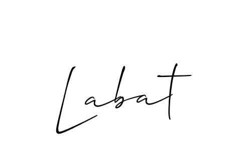 The best way (Allison_Script) to make a short signature is to pick only two or three words in your name. The name Labat include a total of six letters. For converting this name. Labat signature style 2 images and pictures png