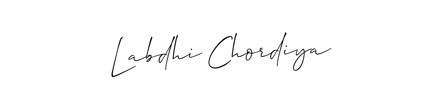 Make a beautiful signature design for name Labdhi Chordiya. Use this online signature maker to create a handwritten signature for free. Labdhi Chordiya signature style 2 images and pictures png