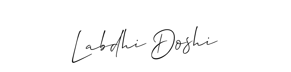 Also You can easily find your signature by using the search form. We will create Labdhi Doshi name handwritten signature images for you free of cost using Allison_Script sign style. Labdhi Doshi signature style 2 images and pictures png