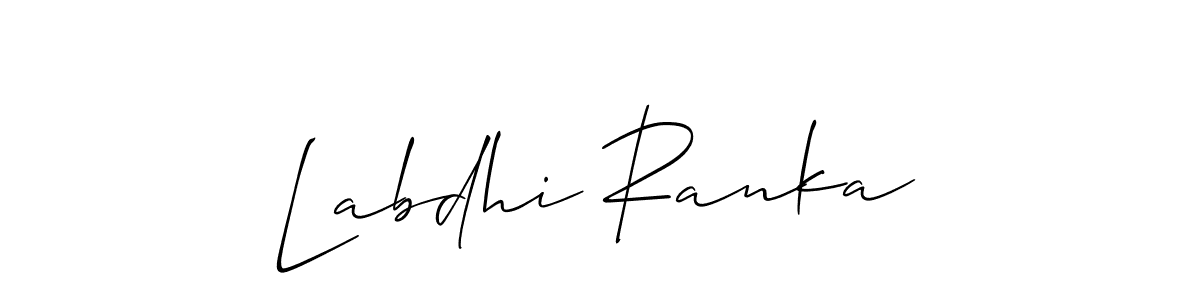 How to Draw Labdhi Ranka signature style? Allison_Script is a latest design signature styles for name Labdhi Ranka. Labdhi Ranka signature style 2 images and pictures png