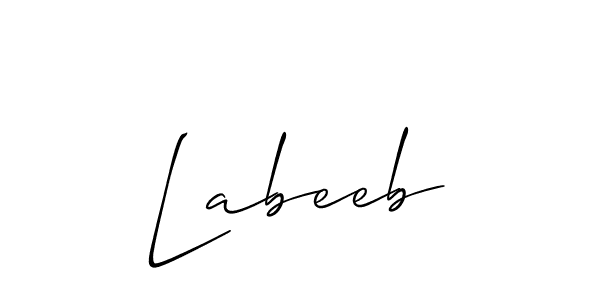 How to Draw Labeeb signature style? Allison_Script is a latest design signature styles for name Labeeb. Labeeb signature style 2 images and pictures png