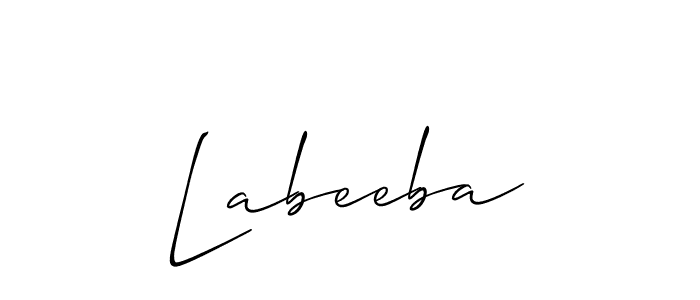 Labeeba stylish signature style. Best Handwritten Sign (Allison_Script) for my name. Handwritten Signature Collection Ideas for my name Labeeba. Labeeba signature style 2 images and pictures png