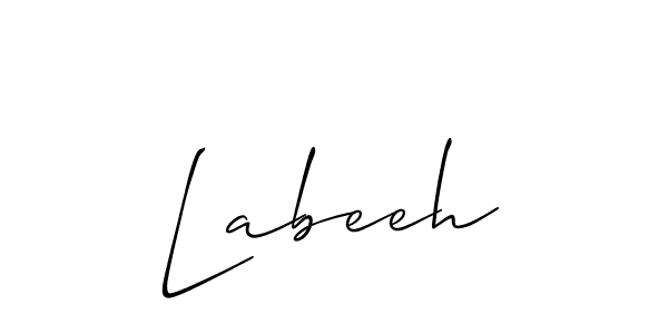 Labeeh stylish signature style. Best Handwritten Sign (Allison_Script) for my name. Handwritten Signature Collection Ideas for my name Labeeh. Labeeh signature style 2 images and pictures png