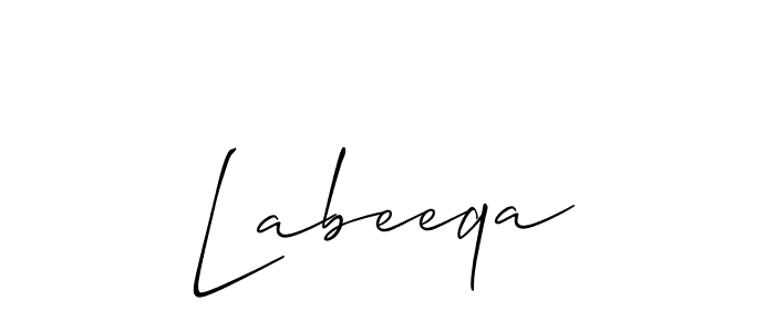 Make a beautiful signature design for name Labeeqa. With this signature (Allison_Script) style, you can create a handwritten signature for free. Labeeqa signature style 2 images and pictures png
