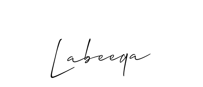 Labeeqa stylish signature style. Best Handwritten Sign (Allison_Script) for my name. Handwritten Signature Collection Ideas for my name Labeeqa. Labeeqa signature style 2 images and pictures png
