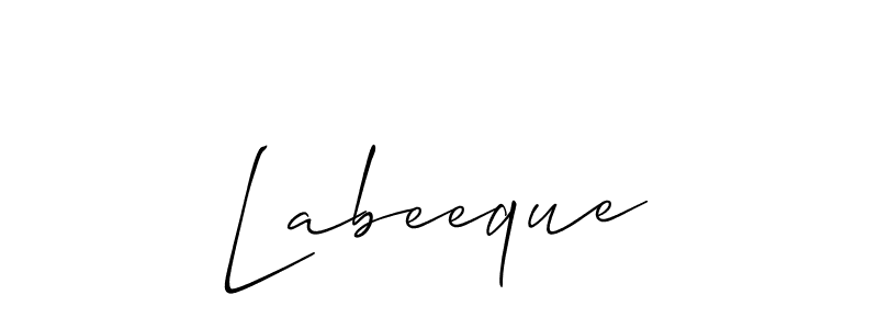 Create a beautiful signature design for name Labeeque. With this signature (Allison_Script) fonts, you can make a handwritten signature for free. Labeeque signature style 2 images and pictures png