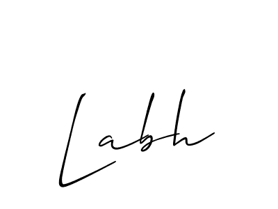 Labh stylish signature style. Best Handwritten Sign (Allison_Script) for my name. Handwritten Signature Collection Ideas for my name Labh. Labh signature style 2 images and pictures png