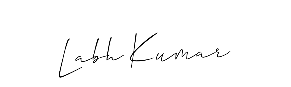 The best way (Allison_Script) to make a short signature is to pick only two or three words in your name. The name Labh Kumar include a total of six letters. For converting this name. Labh Kumar signature style 2 images and pictures png