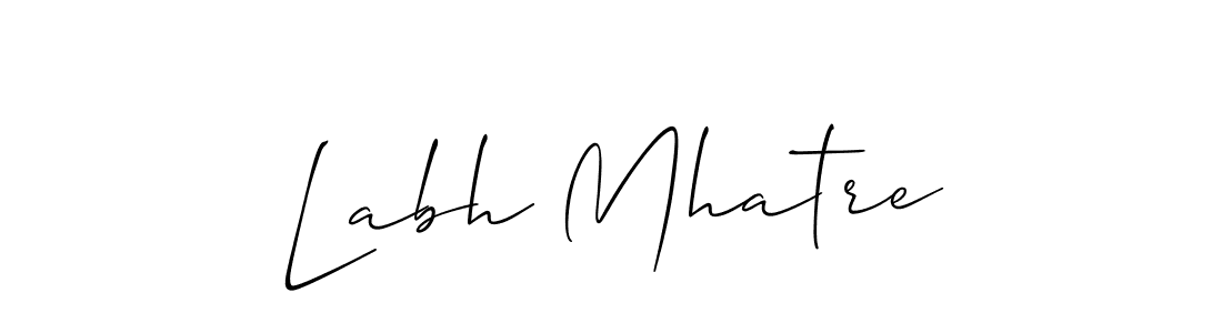 You should practise on your own different ways (Allison_Script) to write your name (Labh Mhatre) in signature. don't let someone else do it for you. Labh Mhatre signature style 2 images and pictures png