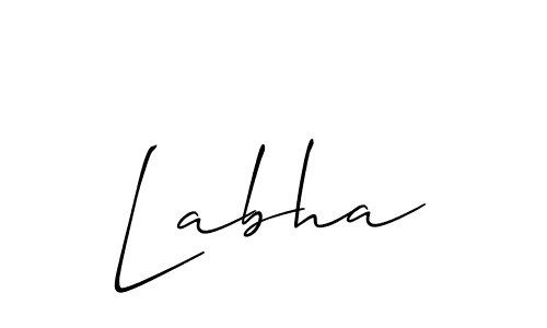 Use a signature maker to create a handwritten signature online. With this signature software, you can design (Allison_Script) your own signature for name Labha. Labha signature style 2 images and pictures png