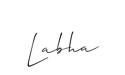 You should practise on your own different ways (Allison_Script) to write your name (Labha) in signature. don't let someone else do it for you. Labha signature style 2 images and pictures png