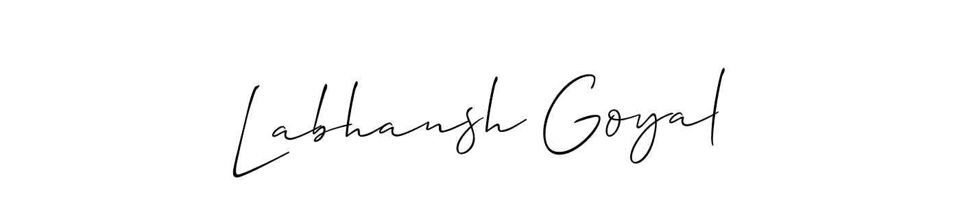 Use a signature maker to create a handwritten signature online. With this signature software, you can design (Allison_Script) your own signature for name Labhansh Goyal. Labhansh Goyal signature style 2 images and pictures png