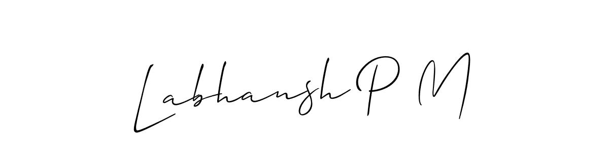 How to make Labhansh P M signature? Allison_Script is a professional autograph style. Create handwritten signature for Labhansh P M name. Labhansh P M signature style 2 images and pictures png