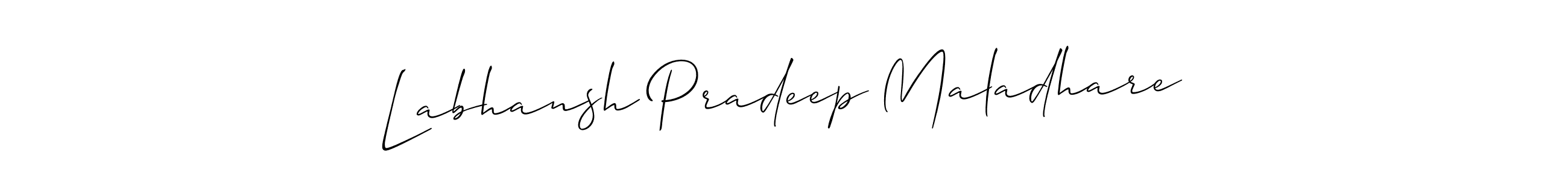 Create a beautiful signature design for name Labhansh Pradeep Maladhare. With this signature (Allison_Script) fonts, you can make a handwritten signature for free. Labhansh Pradeep Maladhare signature style 2 images and pictures png