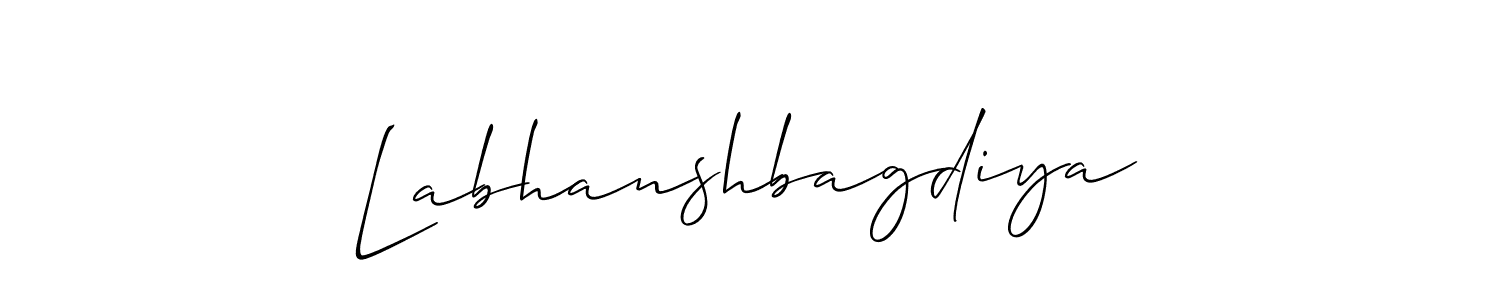Also we have Labhanshbagdiya name is the best signature style. Create professional handwritten signature collection using Allison_Script autograph style. Labhanshbagdiya signature style 2 images and pictures png