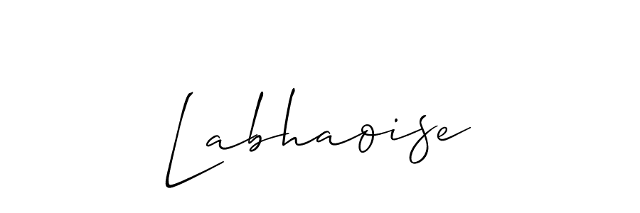 The best way (Allison_Script) to make a short signature is to pick only two or three words in your name. The name Labhaoise include a total of six letters. For converting this name. Labhaoise signature style 2 images and pictures png