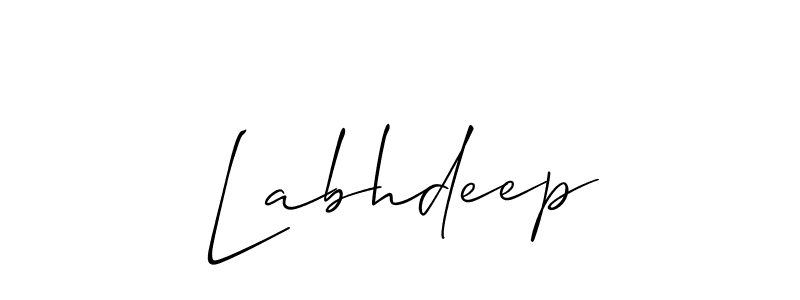 How to make Labhdeep signature? Allison_Script is a professional autograph style. Create handwritten signature for Labhdeep name. Labhdeep signature style 2 images and pictures png