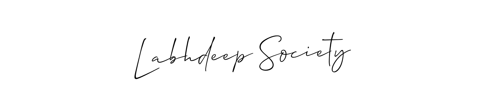 How to make Labhdeep Society name signature. Use Allison_Script style for creating short signs online. This is the latest handwritten sign. Labhdeep Society signature style 2 images and pictures png