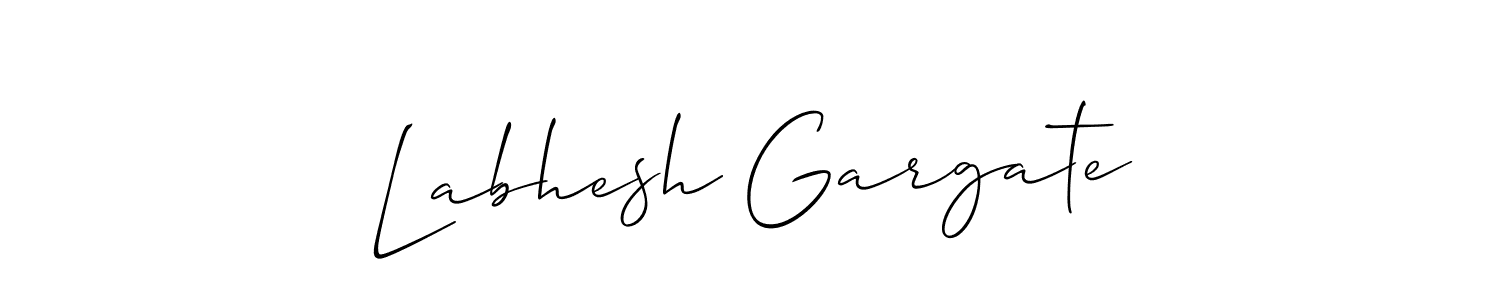 Make a beautiful signature design for name Labhesh Gargate. With this signature (Allison_Script) style, you can create a handwritten signature for free. Labhesh Gargate signature style 2 images and pictures png
