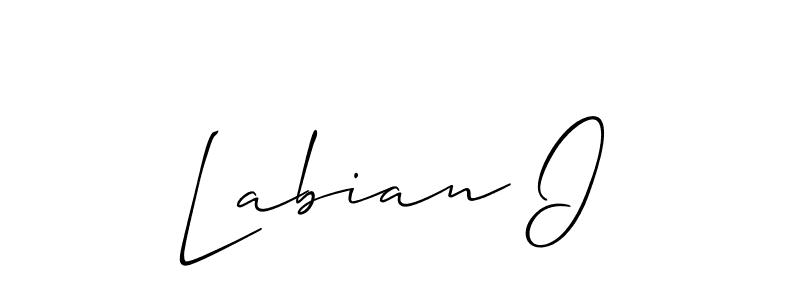You should practise on your own different ways (Allison_Script) to write your name (Labian I) in signature. don't let someone else do it for you. Labian I signature style 2 images and pictures png