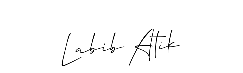 You should practise on your own different ways (Allison_Script) to write your name (Labib Atik) in signature. don't let someone else do it for you. Labib Atik signature style 2 images and pictures png